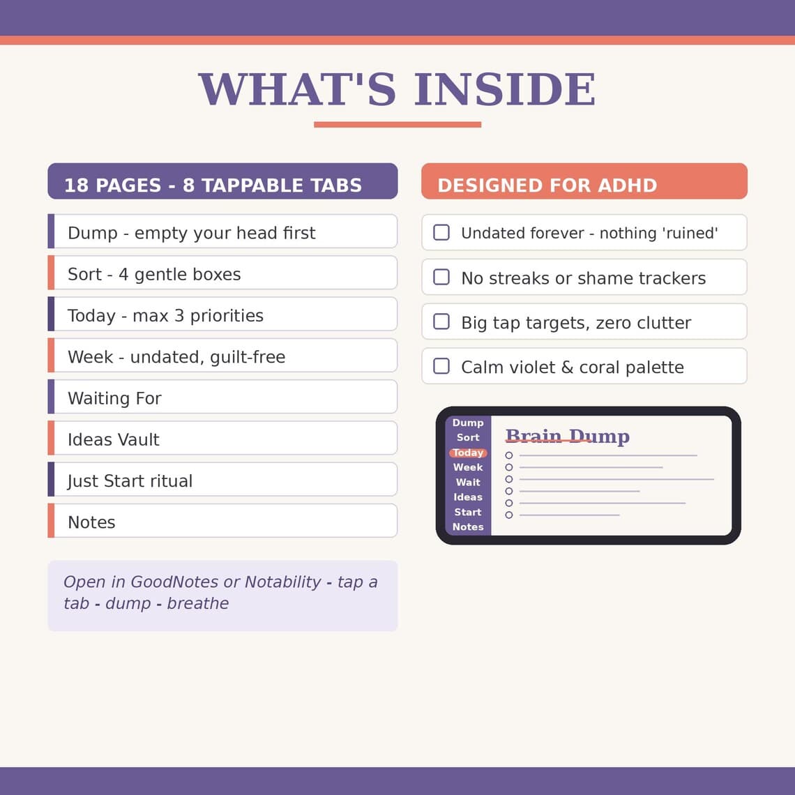 ADHD Digital Planner for Women — Etsy digital product